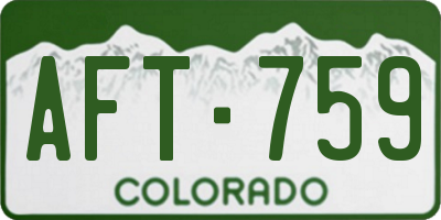 CO license plate AFT759