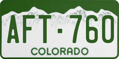 CO license plate AFT760