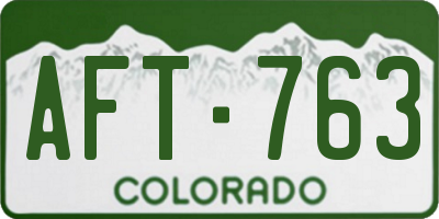 CO license plate AFT763
