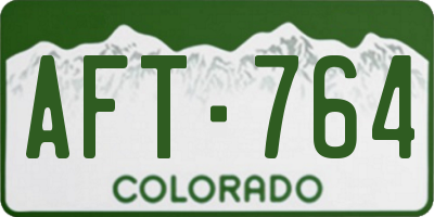 CO license plate AFT764