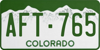 CO license plate AFT765