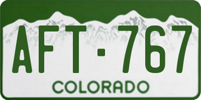 CO license plate AFT767