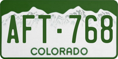 CO license plate AFT768