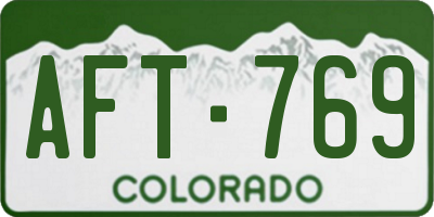 CO license plate AFT769