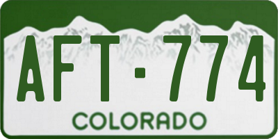 CO license plate AFT774