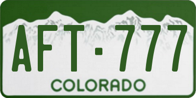 CO license plate AFT777