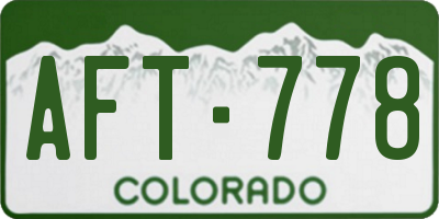 CO license plate AFT778