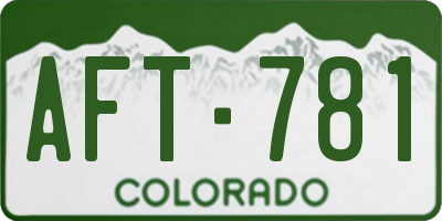 CO license plate AFT781