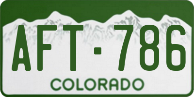 CO license plate AFT786
