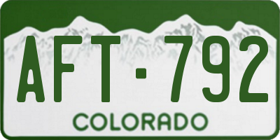 CO license plate AFT792