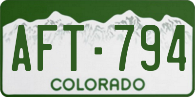 CO license plate AFT794