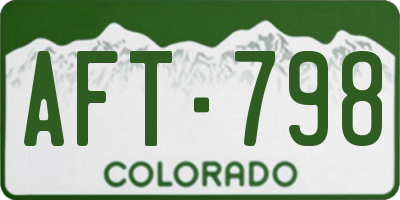 CO license plate AFT798