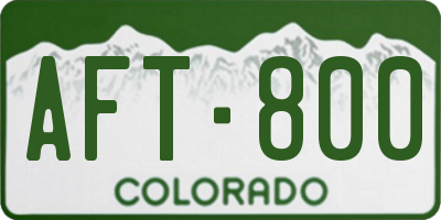 CO license plate AFT800