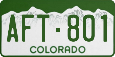 CO license plate AFT801