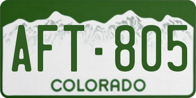 CO license plate AFT805