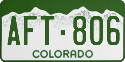CO license plate AFT806