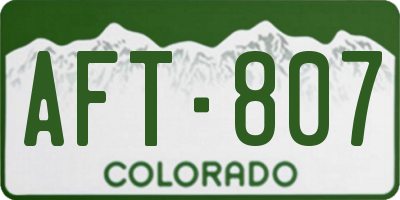 CO license plate AFT807