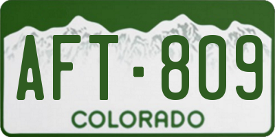 CO license plate AFT809