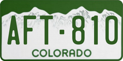 CO license plate AFT810