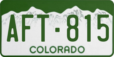 CO license plate AFT815
