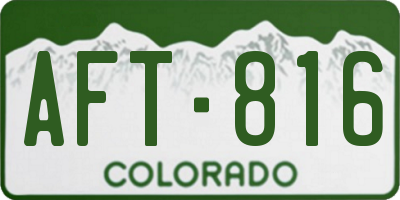 CO license plate AFT816