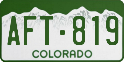 CO license plate AFT819