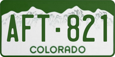 CO license plate AFT821