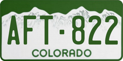 CO license plate AFT822