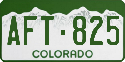 CO license plate AFT825