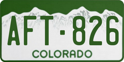 CO license plate AFT826