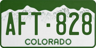 CO license plate AFT828