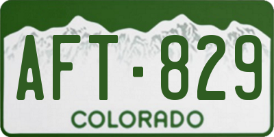 CO license plate AFT829