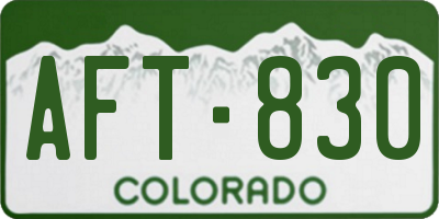 CO license plate AFT830