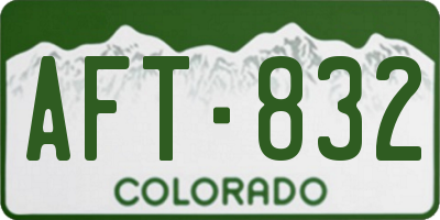 CO license plate AFT832