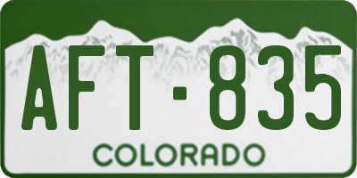 CO license plate AFT835