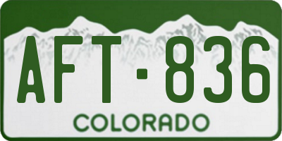 CO license plate AFT836