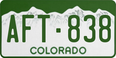 CO license plate AFT838