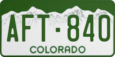 CO license plate AFT840