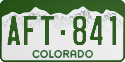 CO license plate AFT841