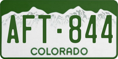 CO license plate AFT844