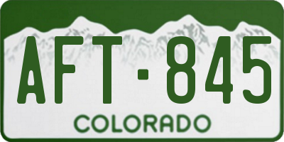 CO license plate AFT845