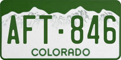 CO license plate AFT846