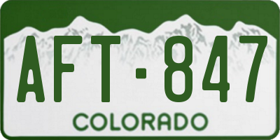CO license plate AFT847