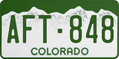 CO license plate AFT848