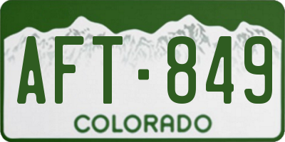 CO license plate AFT849