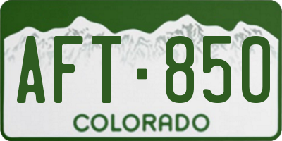 CO license plate AFT850