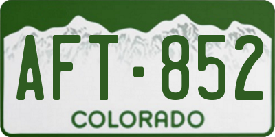 CO license plate AFT852