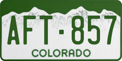 CO license plate AFT857
