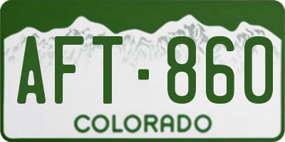 CO license plate AFT860