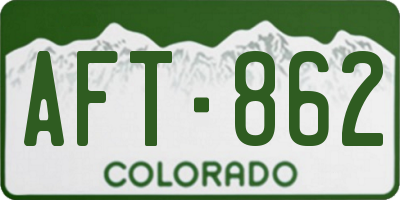 CO license plate AFT862